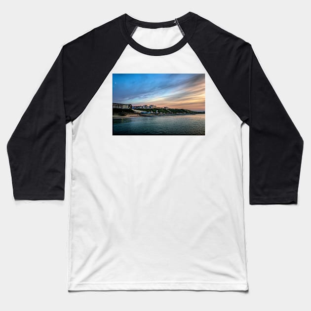 Cromer Sunset North Norfolk Baseball T-Shirt by avrilharris